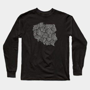 Map of Poland Polka Dot, Polska, Poland Map Long Sleeve T-Shirt